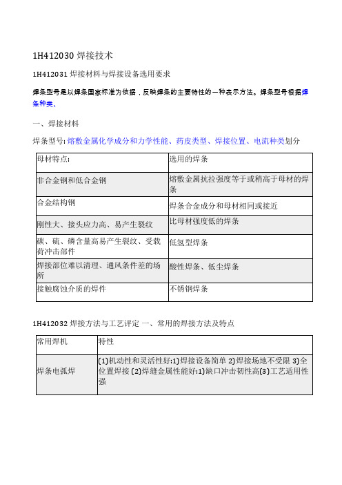 一建《机电工程管理与实务》 机电工程技术 焊接技术