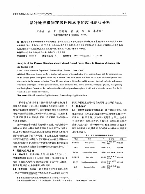 彩叶地被植物在宿迁园林中的应用现状分析