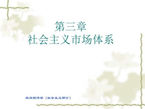 四川大学《政治经济学》社会主义部分第三章：社会主义市场体系.