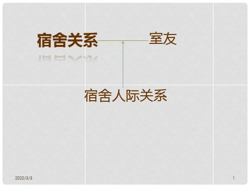 大学生宿舍关系实践报告PPTPPT课件