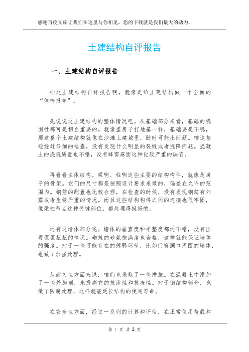 土建结构自评报告