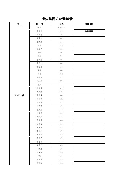 康佳通信科技公司通讯录