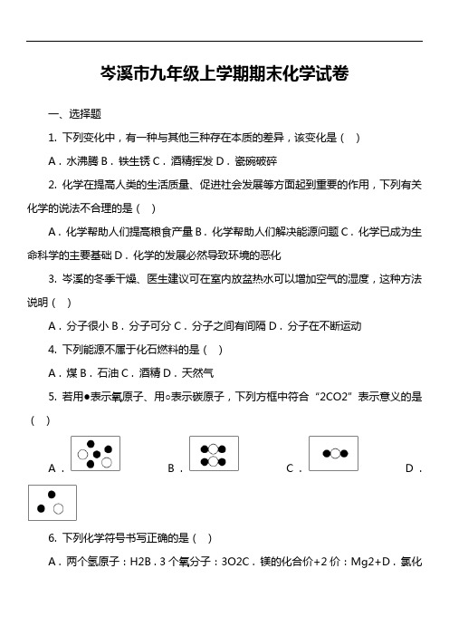 岑溪市九年级上学期期末化学试卷