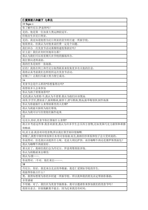 仁爱英语八年级下课文