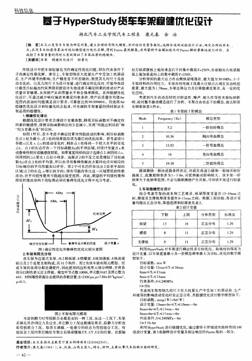 基于HyperStudy货车车架稳健优化设计