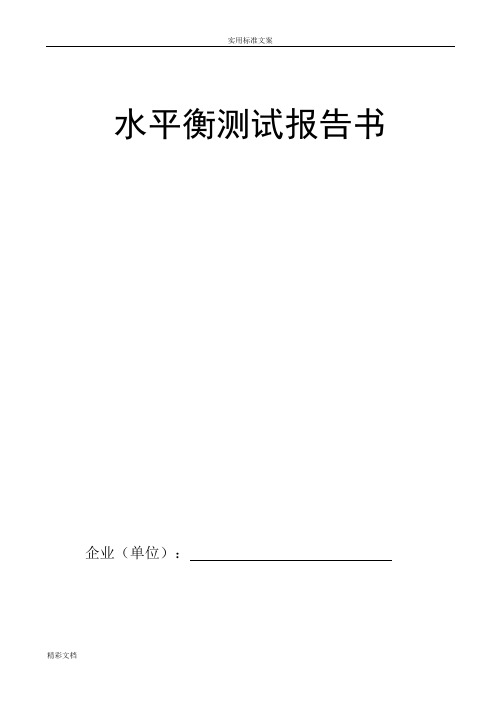 水平衡测试报告材料书