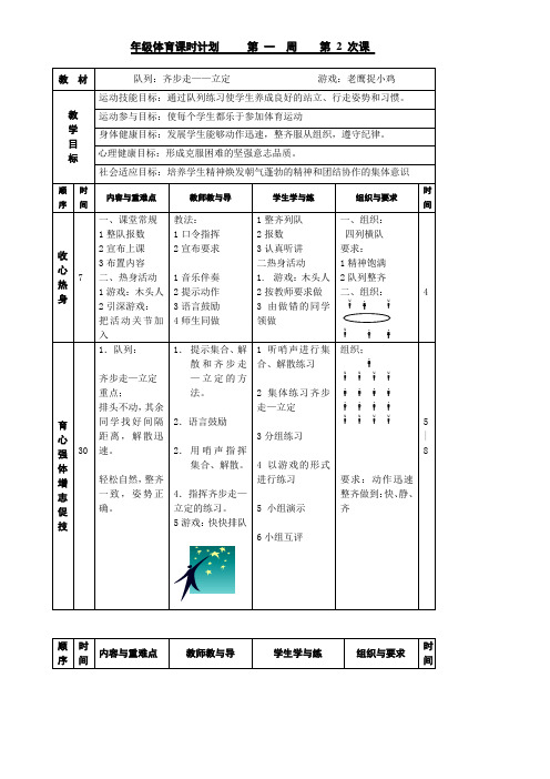 《队列：齐步走立定》优秀教案