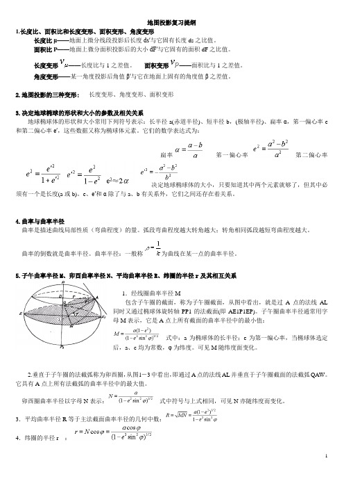 地图投影复习资料