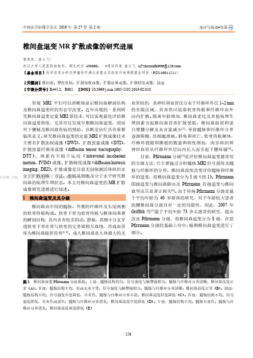 椎间盘退变MR扩散成像的研究进展