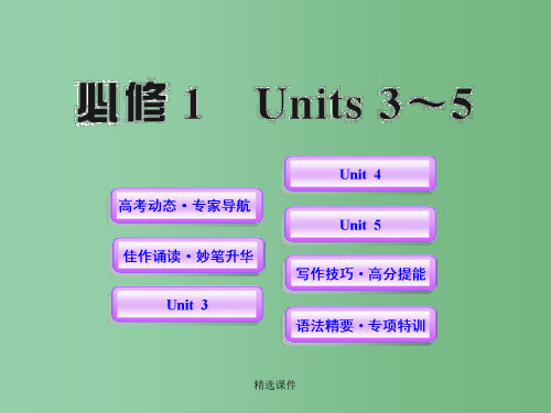 高中英语全程复习方略配套课件 Units 3-5 新人教版必修1 