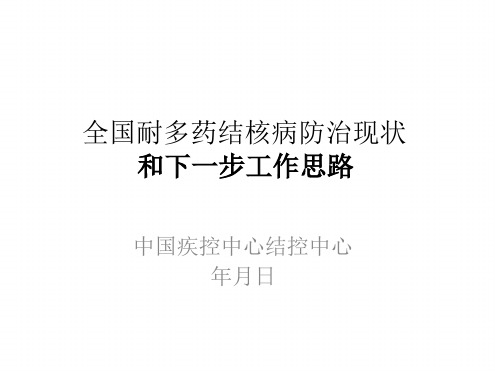 全国耐多药结核病防治现状和下一步工作思路