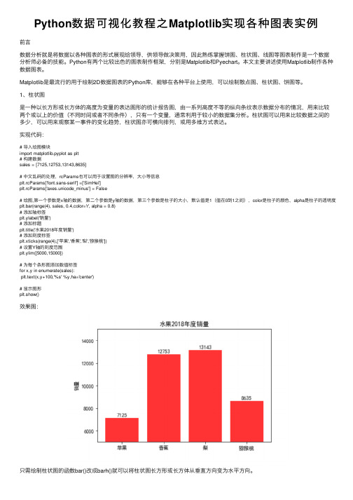 Python数据可视化教程之Matplotlib实现各种图表实例