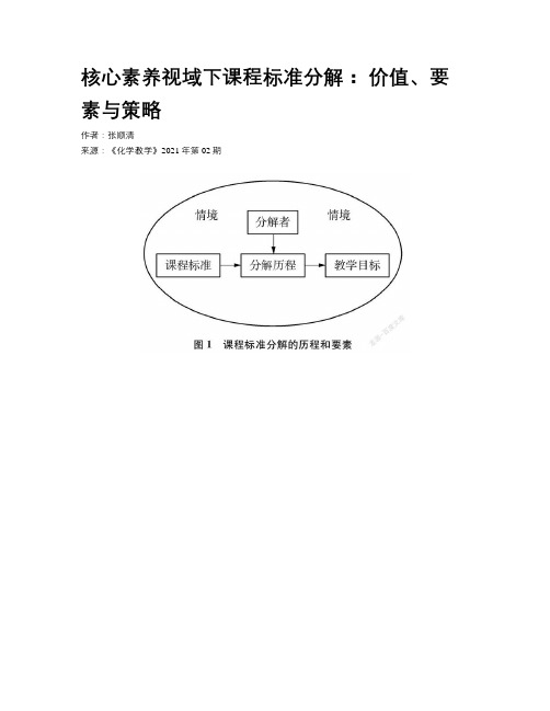 核心素养视域下课程标准分解： 价值、要素与策略