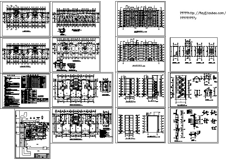 六层单元住宅建施cad图(带地下室设计)