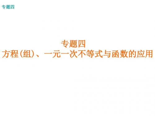 2018年中考数学包头专版复习课件-专题突破方案专题4 方程(组)、一元一次不等式与函数的应用