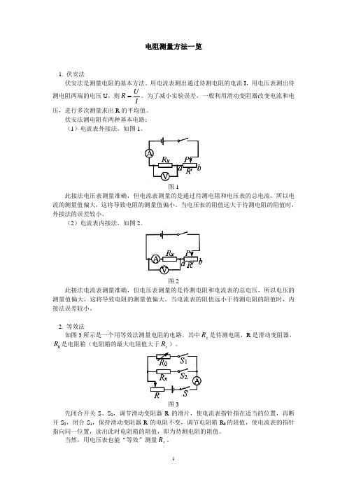 电阻测量方法一览