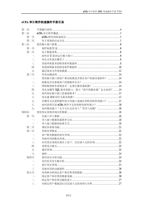 eCPA审计软件快速操作手册说明书(pdf 62页)