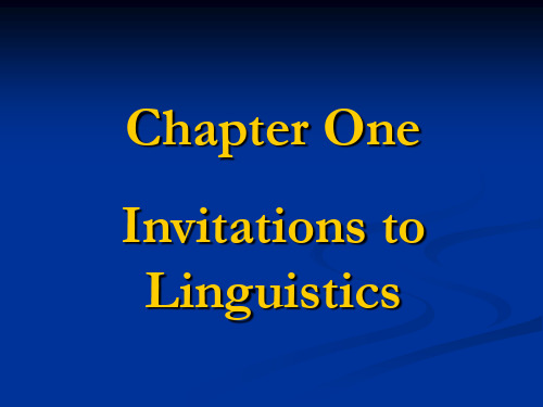 精心整理全套英语专业语言学课程课件,期末考试必备Chapter I