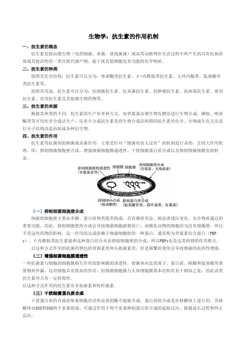 生物学：抗生素的作用机制