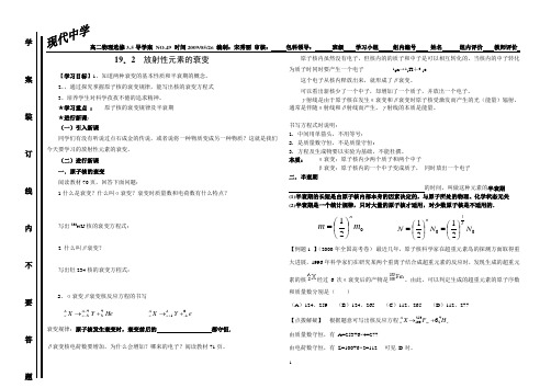 19.2  放射性元素的衰变学案