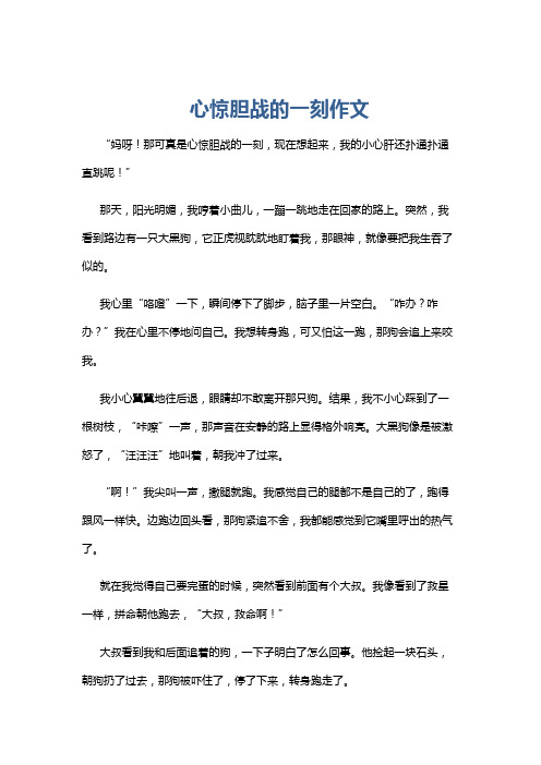 心惊胆战的一刻作文