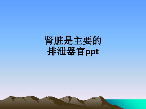 肾脏是主要的排泄器官ppt课件