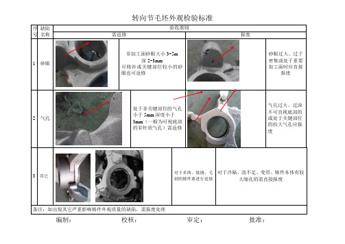 转向节铸件外观检验标准