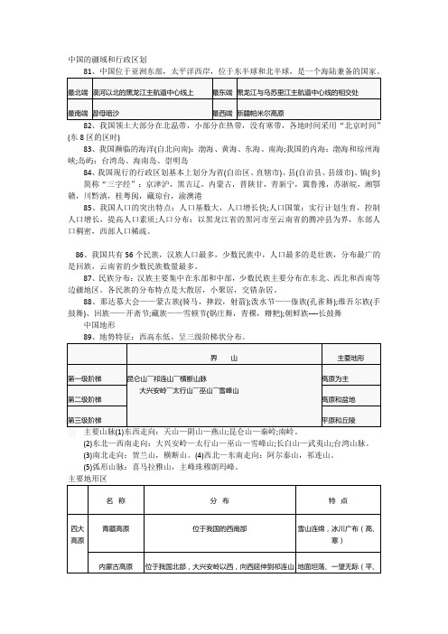 中国的疆域和行政区划