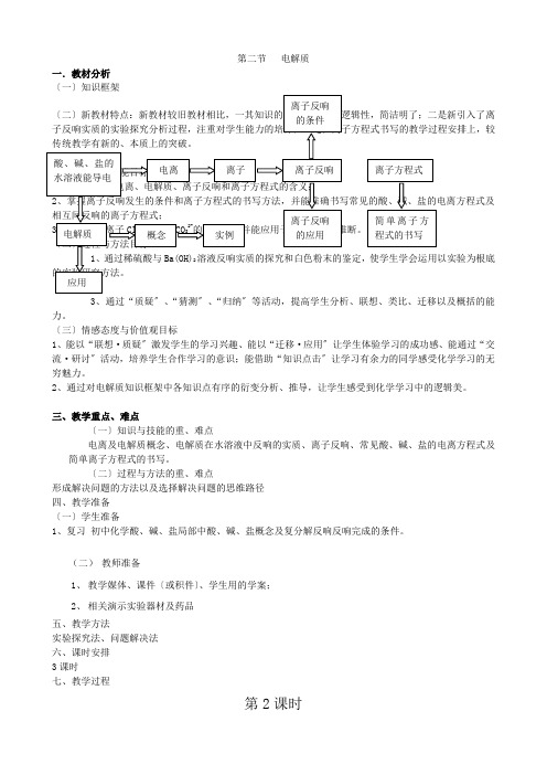 《电解质(2)》教案2(鲁科版必修1)