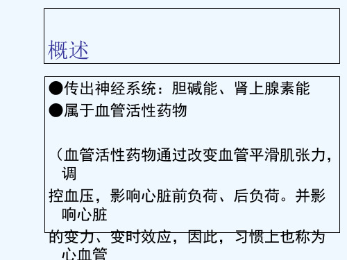 作用于肾上腺素受体的药物的临床应用