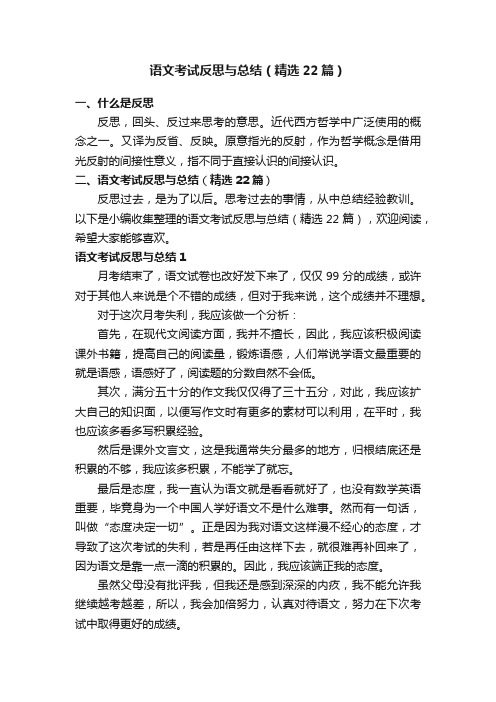 语文考试反思与总结（精选22篇）