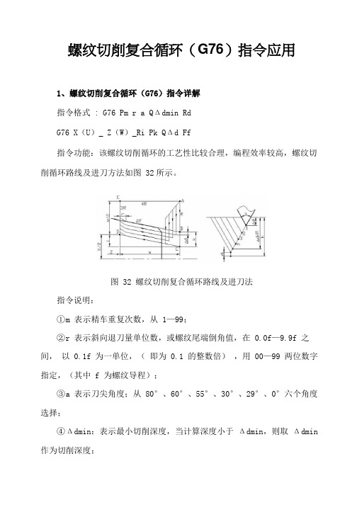 FANUC系统螺纹切削复合循环(G76)编程详解