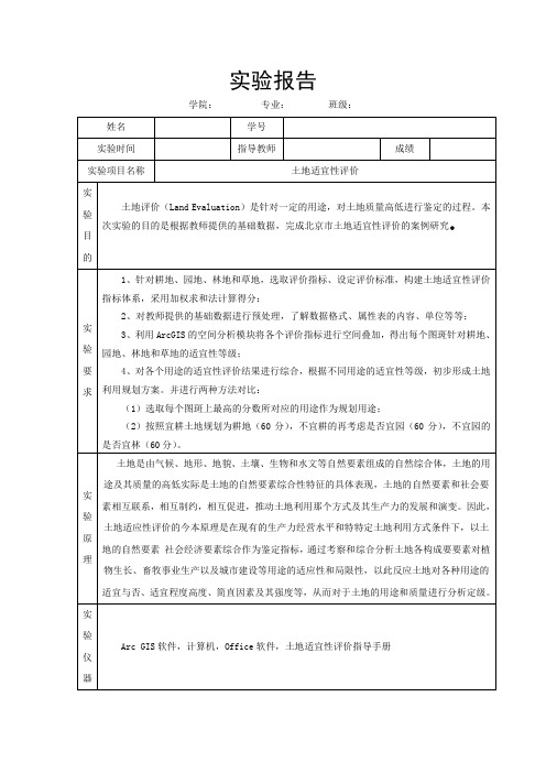 土地适宜性评价报告