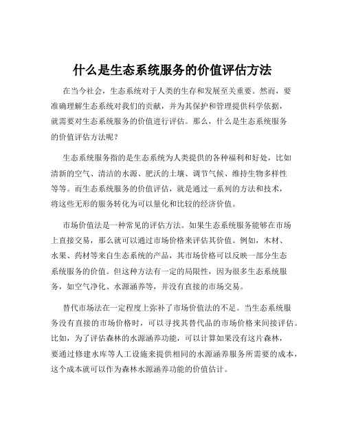 什么是生态系统服务的价值评估方法