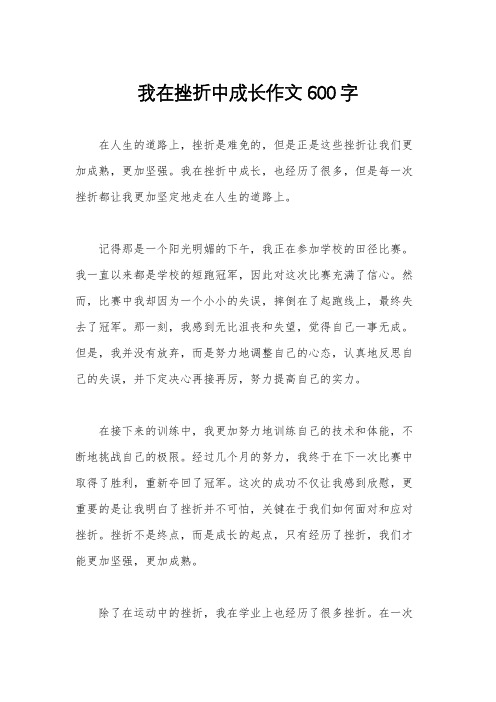 我在挫折中成长作文600字