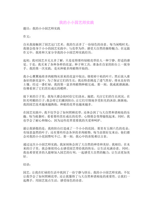 我的小小园艺师实践