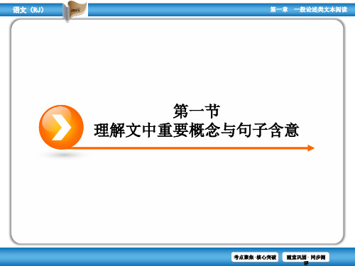 2017届高考语文(人教版)一轮课件：第1部分 第1章 第1节 理解文中重要概念与句子含意