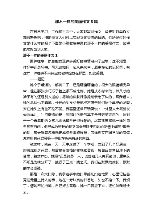 那不一样的美丽作文3篇