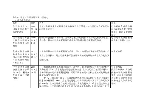 有关现金分红的总结及案例分析