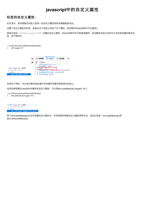 javascript中的自定义属性