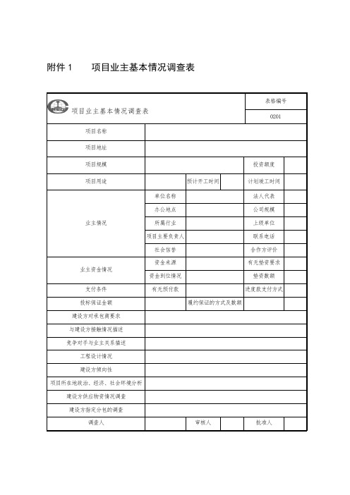 《项目管理手册》附件1至附件123