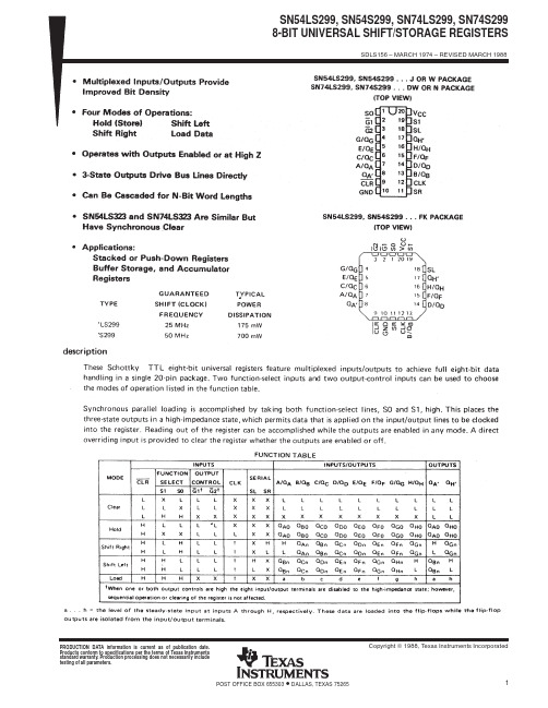 SN54S299中文资料