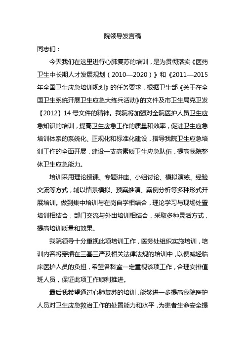 孙院长发言稿