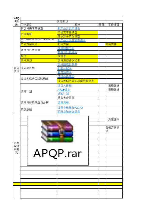 新产品开发项目管理矩阵图及全套表格