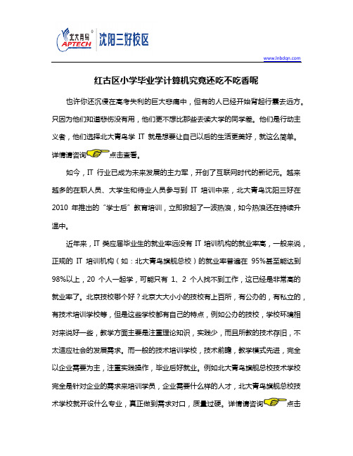 红古区小学毕业学计算机究竟还吃不吃香呢