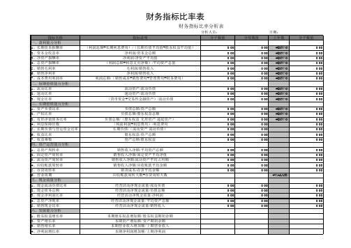 财务报表分析e cel模版