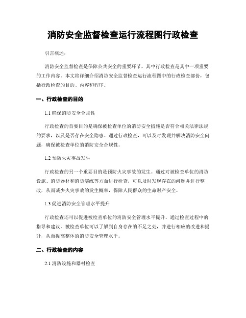 消防安全监督检查运行流程图行政检查