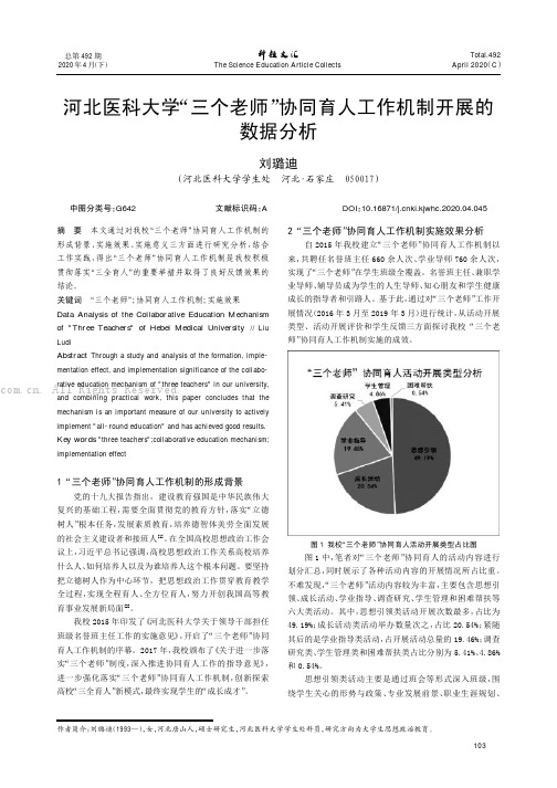 河北医科大学“三个老师”协同育人工作机制开展的数据分析