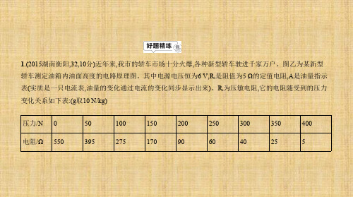 湖南中考物理 专题二十 学科内综合及压轴题