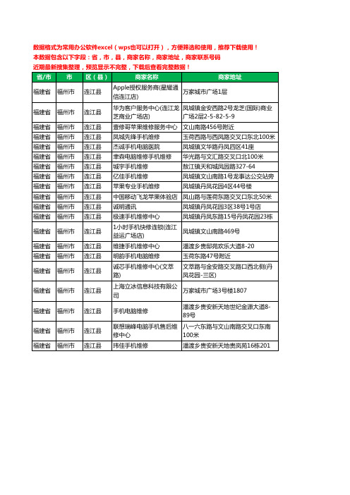 2020新版福建省福州市连江县手机维修工商企业公司商家名录名单联系电话号码地址大全20家